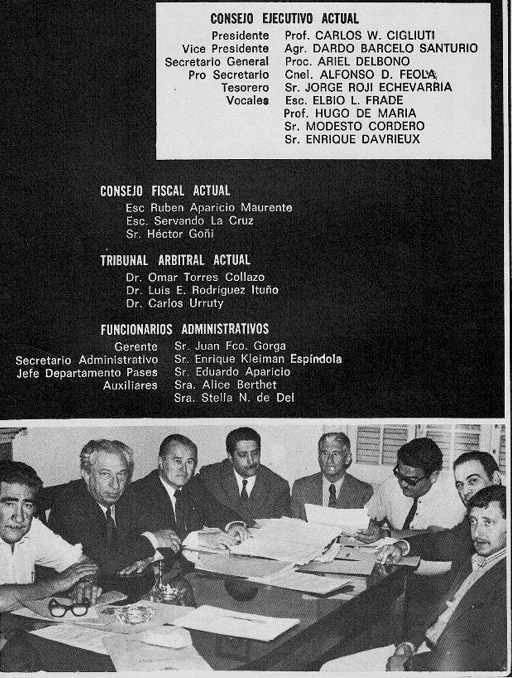El Ejecutivo bajo la presidencia de Carlos Cigliuti que – entre otras cosas – logró el pase con consentimiento.